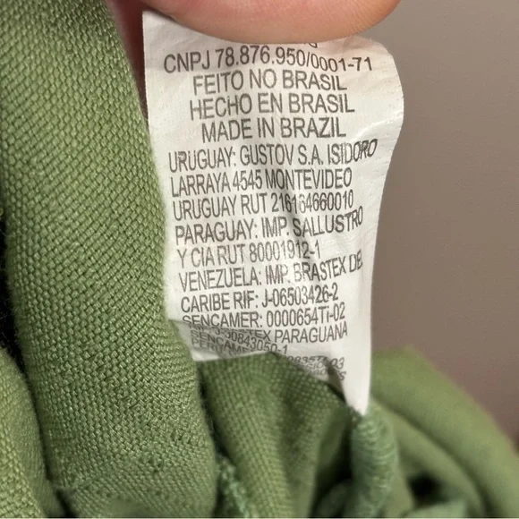 Hering Green Smocked V Neck Maxi Dress Size Medium Short Sleeve Prairie Cottage - Picture 10 of 11